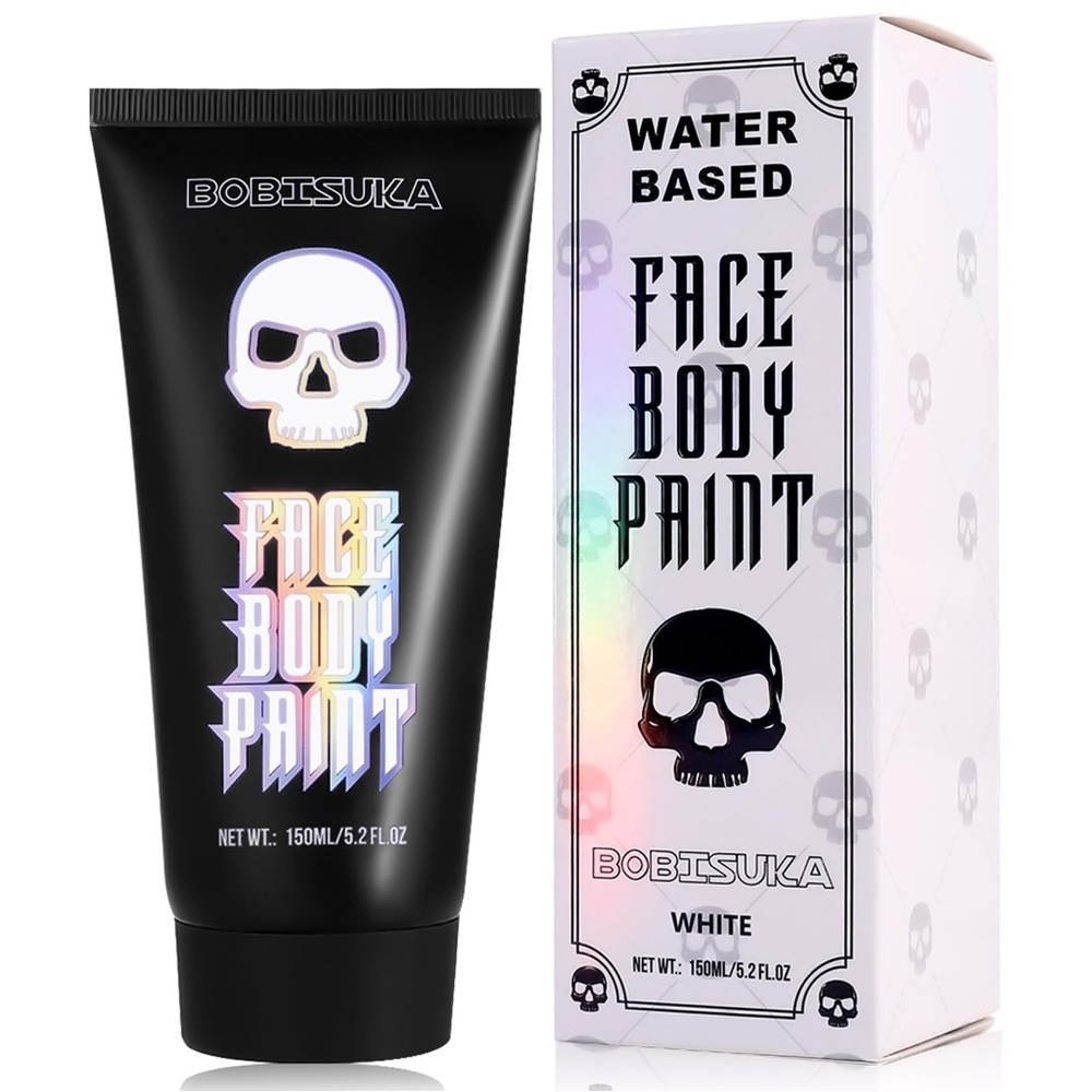 Large Tube Water-Based Clown White Face Body Paint, FX Cream Washable Makeup